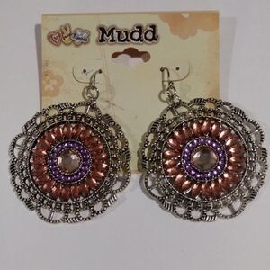 Mudd Women's Multicolor Crystal Filigree Design Drop Dangle Earrings - Jewelry